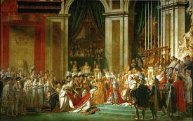 Jacques Louis David, Coronation of Napoleon who ended up at St. Helena