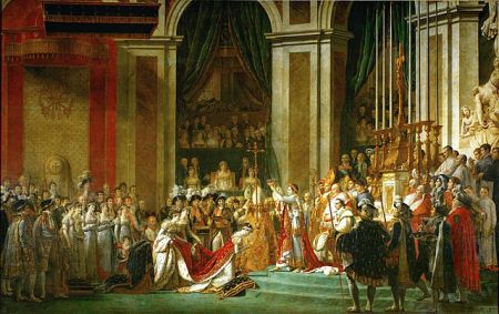 Jacques Louis David, Coronation of Napoleon who ended up at St. Helena